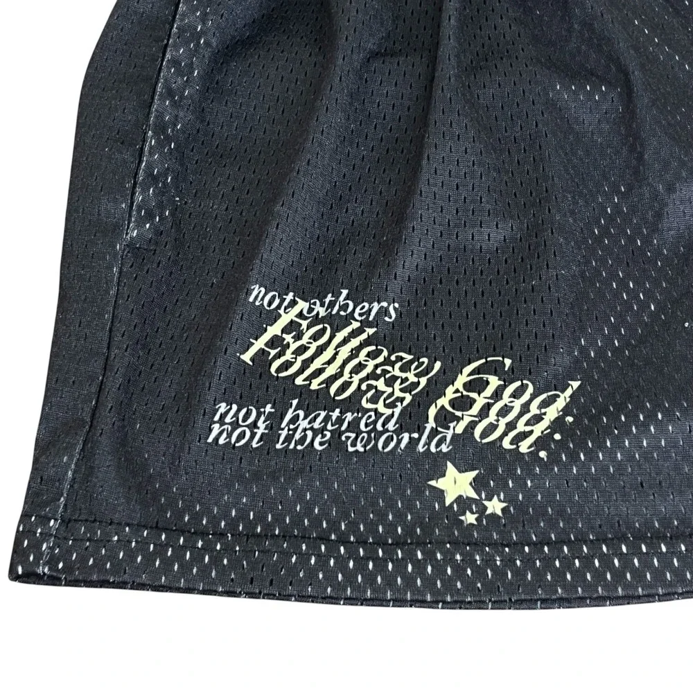 Follow‎ God Chicago Men's Black Mesh Basketball Shorts Small FG Logo Graphic